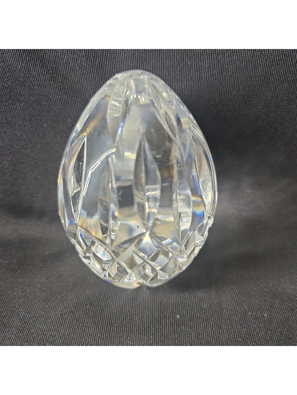 Vintage Waterford Annual Crystal Egg Paperweight 3-1/2" High Retired Etched